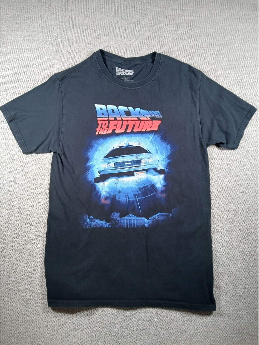 Back to the Future Men's Black Graphic T-Shirt Size S